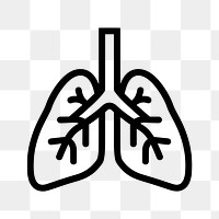 PNG Simple health lung icon illustration lungs white.