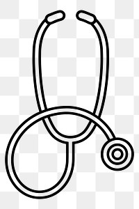 PNG Simple stethoscope shape illustration healthcare equipment.