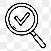 PNG Magnifying checkmark symbol glass.