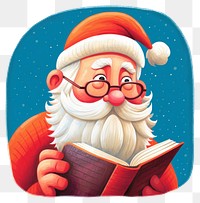 PNG Santa reading book red. 