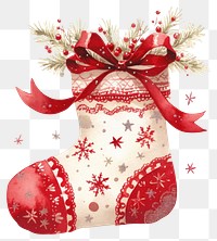 PNG Christmas stocking christmas illustration watercolor.