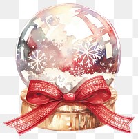 PNG Snow Globe illustration watercolor christmas.