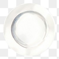 PNG White dinner plate art illustration watercolor.