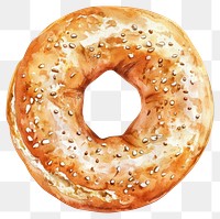 PNG Bagel illustration watercolor round.