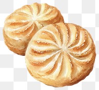 PNG Danish butter cookies dessert illustration watercolor.