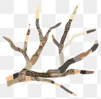 PNG Wood branch retro paper collage illustration abstract nature.