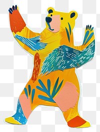 PNG Bear enjoy dancing illustration colorful animal.