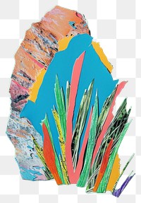 PNG Rock and grass paper cut painting abstract collage.