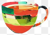 PNG Coffee cup paper cut illustration painting colorful.