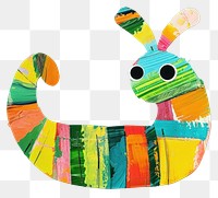 PNG Cute caterpillar paper cut illustration colorful abstract.