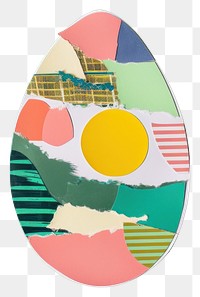 PNG Easter egg paper cut colorful abstract collage.