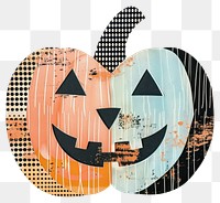 PNG Halloween pumpkin retro paper illustration abstract design.