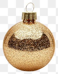 PNG Gold glitter ornament christmas accessories reflective.