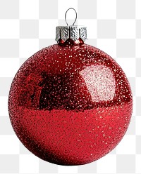 PNG Light red glitter ornament christmas ball accessories.