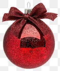 PNG Red glitter ornament christmas decor red.