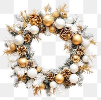 PNG Christmas wreath background white gold.