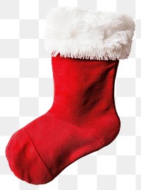 PNG Christmas sock hanging christmas stocking white.