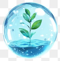 PNG A floating bubble plant water sphere.