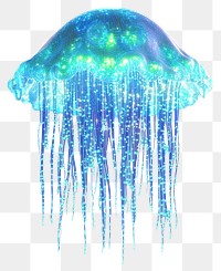 PNG Jellyfish illustration glowing digital.