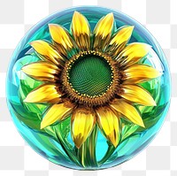 PNG Hyper-realistic sunflower illustration vibrant green.