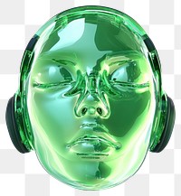 PNG A green face light glass head.