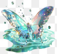 PNG A lively digital butterfly crystal wings accessories.