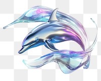 PNG A digital dolphin rat holographic futuristic.