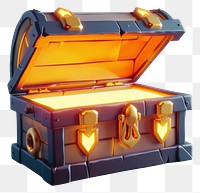 PNG Open treasure chest illustration glowing light.