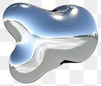 PNG Y2k chrome cloud art abstract metallic.