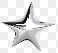 PNG Y2k chrome star metallic transportation illustration.