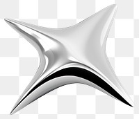 PNG Y2k chrome star metallic abstract art.