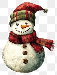 PNG Snowman illustration christmas winter.