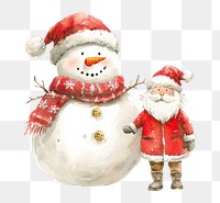 PNG Snowman illustration watercolor christmas.