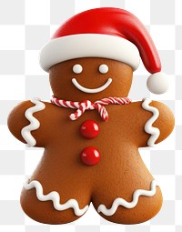 PNG Gingerbread man cookie white santa.