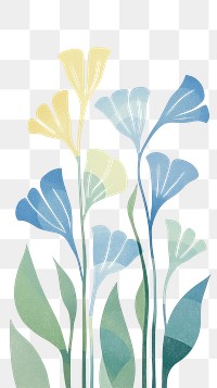 PNG Bell flower wallpaper illustration flowers leaves.