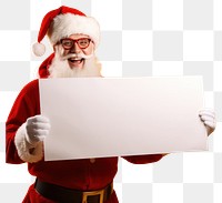 PNG Santa Claus holding sign christmas background yellow.