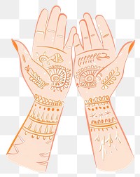 PNG Illustration henna hands art.