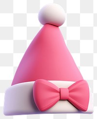 PNG 3d coquette christmas hat pink tie bow.