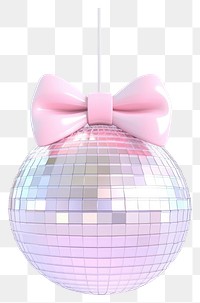 PNG 3d coquette disco ball pink tie bow.