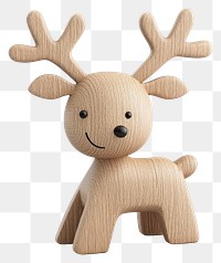 PNG Wooden reindeer cute figurine toy decorative.