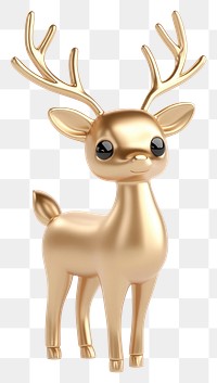 PNG Gold reindeer cute illustration animal decorative.