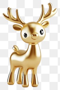 PNG Gold reindeer cute illustration figurine animal.