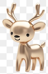 PNG Gold reindeer cute illustration figurine animal.