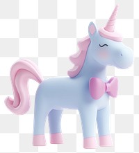 PNG 3d coquette unicorn figurine pastel pink.