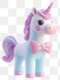 PNG 3d coquette unicorn illustration pastel cute.