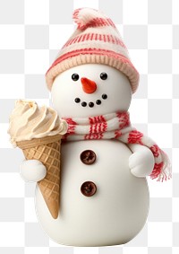 PNG Snowman holding an ice-cream snowman winter cute.