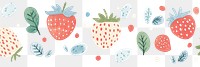 PNG Strawberry memphis border strawberries fruit illustration.