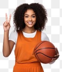 PNG Young african american woman basketball portrait holding. 