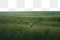 PNG An happy child standing in a minimal-large grassland landscape photography outdoors. 