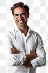 PNG Confident smiling man in glasses